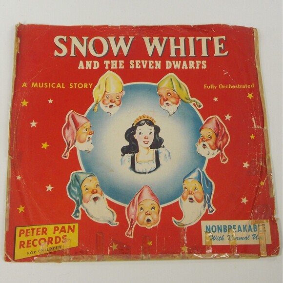 Vintage Vinyl LP Record Snow White And The Seven Dwarfs Musical Story Peter Pan - Picture 1 of 5